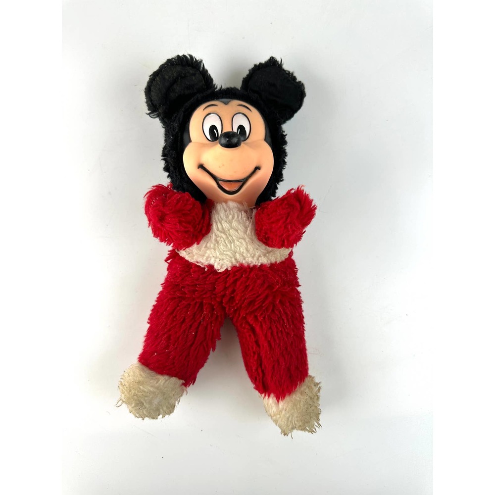 Rare Vintage 60s/70s Rubber-Faced Mickey Mouse Doll Collectible Plush Toy